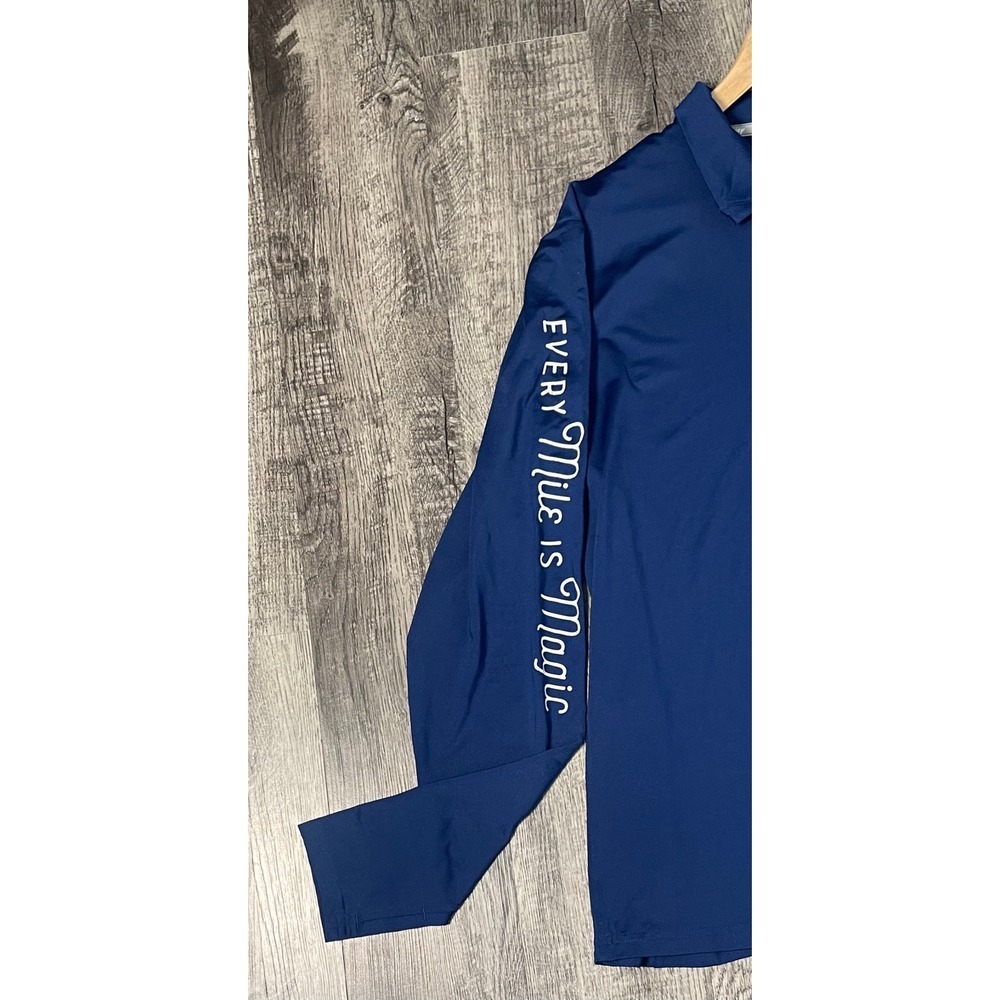 runDisney XL Men Navy Blue Quarter Zip Long Sleeve Shirt - Picture 6 of 9